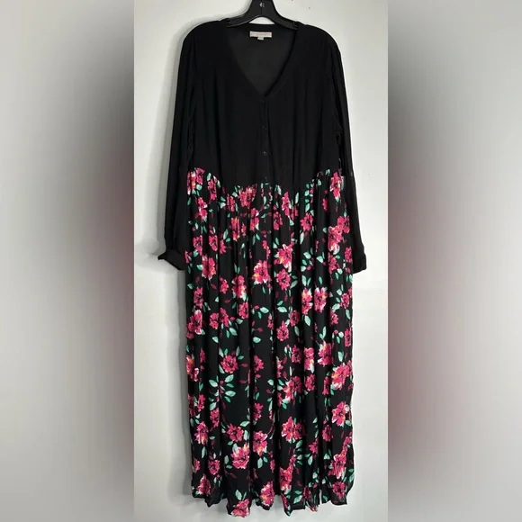 chinese dress ladies Woman Within Plus Size Mixed Print Maxi Dress